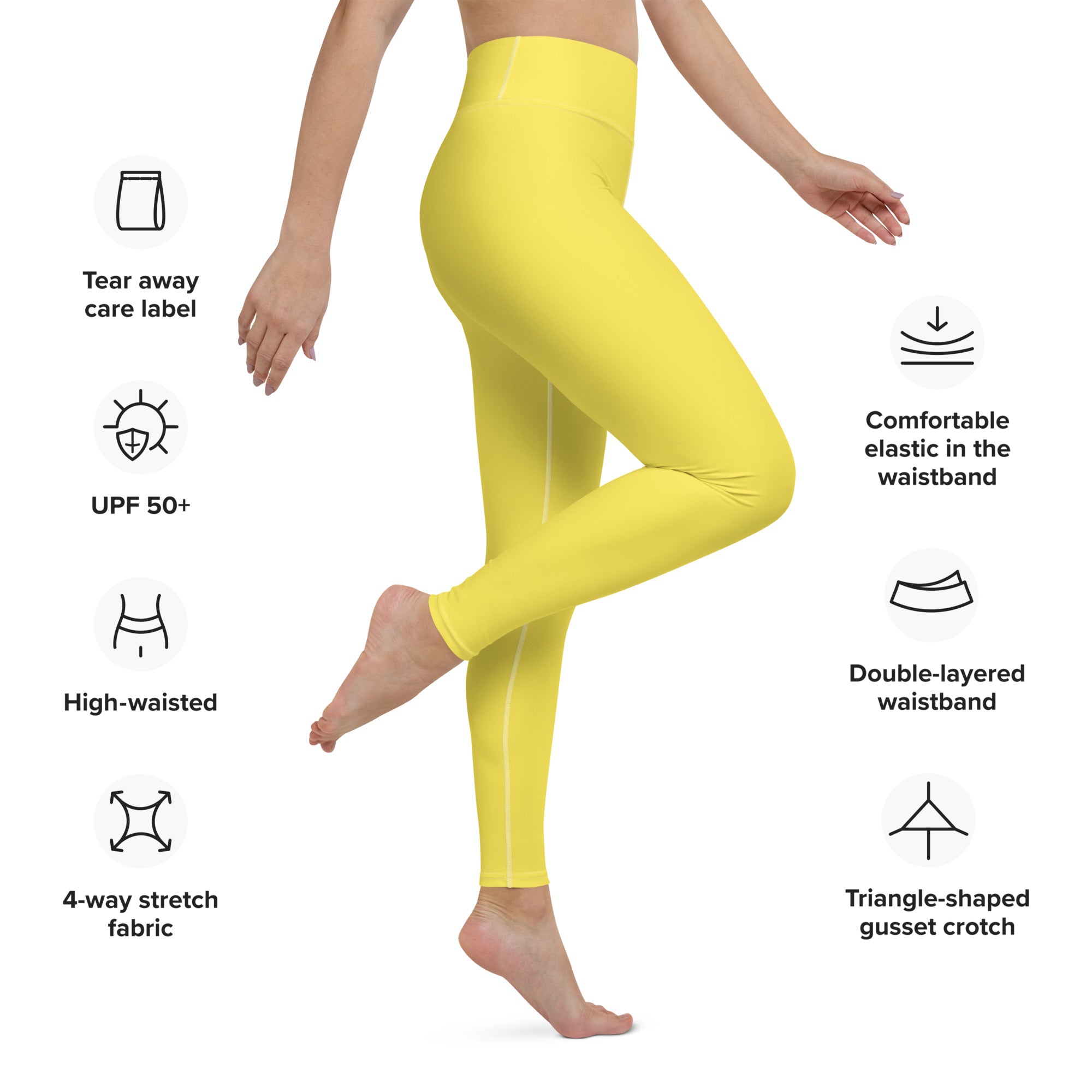 SHE REBEL - Banana Yellow Yoga Leggings